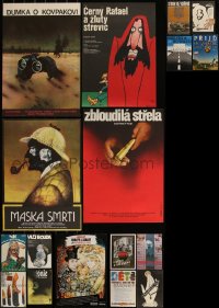 6d0654 LOT OF 25 MOSTLY UNFOLDED CZECH POSTERS 1970s-1980s great images from a variety of movies!