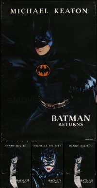 6d1030 LOT OF 4 UNFOLDED SINGLE-SIDED 27X40 BATMAN RETURNS TEASER ONE-SHEETS 1992 Keaton, Pfeiffer