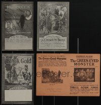 6d0547 LOT OF 4 NORMAN FILMS HERALDS 1920s Regeneration, Crimson Skull, Black Gold, Green-Eyed Monster