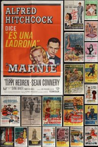 6d0254 LOT OF 26 FOLDED SPANISH-LANGUAGE US ONE-SHEETS & SPANISH POSTERS 1950s-1970s cool images!