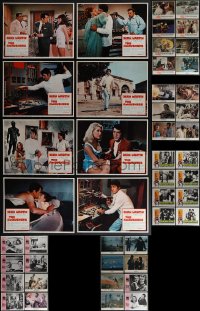 6d0402 LOT OF 46 DETECTIVE/SPY LOBBY CARDS 1960s-1970s mostly complete sets from several movies!