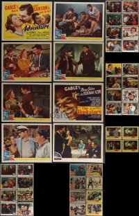 6d0403 LOT OF 44 CLARK GABLE LOBBY CARDS 1940s-1950s incomplete sets from several of his movies!