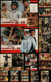 6d0618 LOT OF 24 FORMERLY FOLDED ITALIAN 19X27 PHOTOBUSTAS 1960s a variety of cool movie scenes!