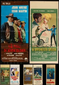 6d0699 LOT OF 7 FORMERLY FOLDED ITALIAN LOCANDINAS 1960s-1970s a variety of movie images!