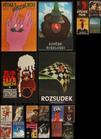 6d0655 LOT OF 24 MOSTLY UNFOLDED CZECH POSTERS 1970s-1980s great images from a variety of movies!