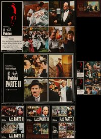 6d0629 LOT OF 11 UNFOLDED GODFATHER MOVIES ITALIAN 19X27 PHOTOBUSTAS 1970s-1990s Pacino, Coppola!