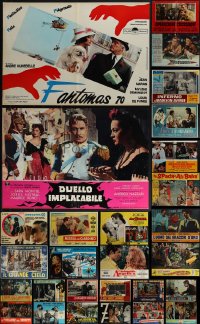 6d0608 LOT OF 31 FORMERLY FOLDED HORIZONTAL ITALIAN 19X27 PHOTOBUSTAS 1960s-1970s cool scenes!