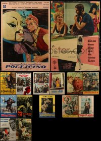 6d0622 LOT OF 19 FORMERLY FOLDED VERTICAL ITALIAN 19X27 PHOTOBUSTAS 1950s-1960s great movie scenes!