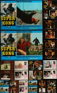 6d0607 LOT OF 31 FORMERLY FOLDED ITALIAN 19X27 PHOTOBUSTAS 1970s-1980s a variety of movie scenes!