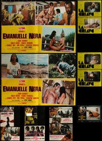 6d0625 LOT OF 17 FORMERLY FOLDED SEXPLOITATION ITALIAN 19X27 PHOTOBUSTAS 1970s-1980s cool images!