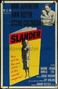 6f1227 SLANDER 1sh 1957 will Van Johnson & Ann Blyth be the victim of a slanderous sex magazine?