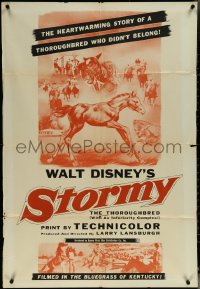 6f1253 STORMY 1sh 1954 cool artwork of Walt Disney thoroughbred horse!