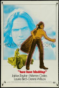 6f1327 TWO-LANE BLACKTOP int'l 1sh 1971 James Taylor is the driver, Warren Oates is GTO, Laurie Bird!