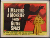 6h0181 I MARRIED A MONSTER FROM OUTER SPACE 1/2sh 1958 great image of Gloria Talbott & alien shadow!