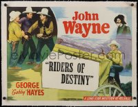 6h0486 JOHN WAYNE linen 1/2sh 1940s Lone Star montage, Gabby Hayes, in Riders of Destiny, ultra rare!