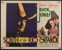 6h0186 SOUTH OF THE RIO GRANDE 1/2sh 1932 best c/u of Buck Jones used on one-sheet, ultra rare!