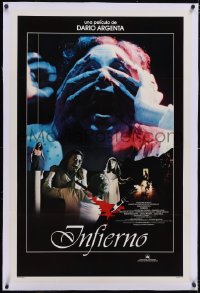 6h0862 INFERNO linen int'l Spanish language 1sh 1980 Dario Argento, different horror image, rare!