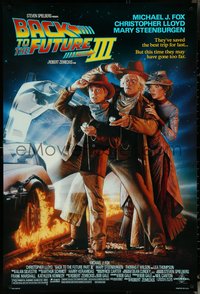 6k0560 BACK TO THE FUTURE III DS 1sh 1990 Michael J. Fox, Chris Lloyd, Drew Struzan art!