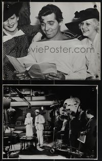 6p0380 CHINA SEAS 2 deluxe 1.75x13.75 & 11x14 RE-STRIKE stills 1950s Jean Harlow & Clark Gable candids!