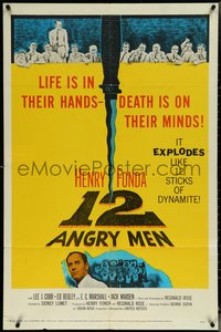 6p0886 12 ANGRY MEN 1sh 1957 Henry Fonda, Sidney Lumet jury classic, life is in their hands