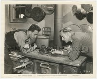 6p1423 PETRIFIED FOREST candid 8x10 still 1936 Humphrey Bogart & Leslie Howard w/cat between scenes!