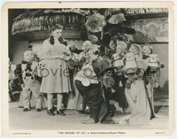 6p1428 WIZARD OF OZ 8x10.25 still 1939 wonderful image of Judy Garland & The Munchkins, classic!