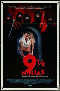 6p0888 9 1/2 NINJAS 1sh 1990 Michael Phenicie, the first erotic martial arts action comedy, rare!