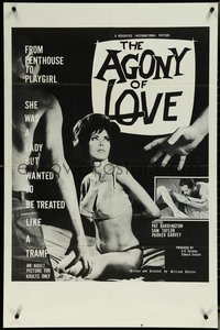 6p0891 AGONY OF LOVE 1sh 1966 William Rotsler, sexy Pat Barrington, from Penthouse to Playgirl!