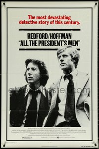 6p0893 ALL THE PRESIDENT'S MEN 1sh 1976 Dustin Hoffman & Robert Redford as Woodward & Bernstein!