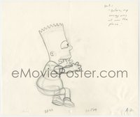 6p0240 SIMPSONS animation art 2000s cartoon pencil drawing of Bart, energy was all over the place!