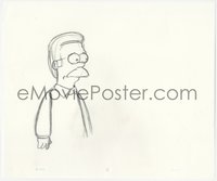 6p0242 SIMPSONS animation art 2000s cartoon pencil drawing of Ned Flanders looking worried!