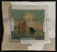 6p0187 FERDINAND THE BULL matted 7x7 animation cel 1938 Walt Disney cartoon, as a calf with cow mom!