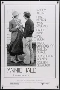 6p0899 ANNIE HALL 1sh 1977 full-length Woody Allen & Diane Keaton in a nervous romance!