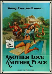 6p0901 ANOTHER LOVE ANOTHER PLACE 1sh 1978 art of young, free, loose & sexy women at swimming pool!