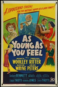 6p0903 AS YOUNG AS YOU FEEL 1sh 1951 great art including young sexy Marilyn Monroe!