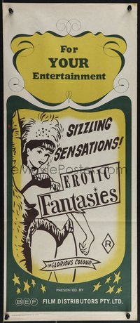 6p0467 BEF Aust daybill 1970s sizzling sensations, Erotic Fantasies, sexy, different & ultra rare!