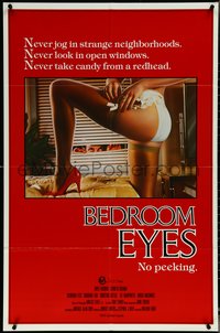 6p0913 BEDROOM EYES 1sh 1984 Kip Gilman, Barbara Law, great voyeurism image!