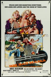 6p0916 BIG BAD MAMA 1sh 1974 great John Solie art of sexy Angie Dickinson, female criminals w/guns!