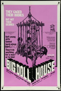 6p0917 BIG DOLL HOUSE 1sh 1971 artwork of Pam Grier whose body was caged, but not her desires!