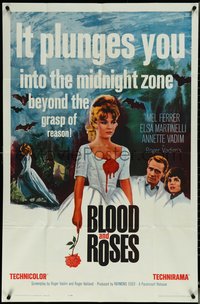 6p0928 BLOOD & ROSES 1sh 1961 Roger Vadim's Et mourir de plaisir, sexiest vampire Annette Vadim!