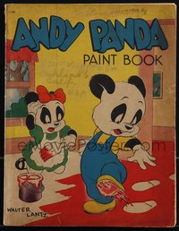 6p0330 ANDY PANDA Whitman Publishing softcover book 1946 paint book art by Walter Lantz, ultra rare!