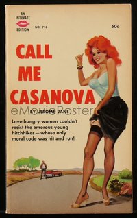 6p1376 CALL ME CASANOVA paperback book 1962 love-hungry women couldn't resist her, ultra rare!