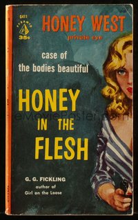 6p1383 HONEY IN THE FLESH paperback book 1959 Schaare art, became Anne Francis TV show, ultra rare!