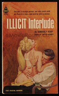 6p1384 ILLICIT INTERLUDE paperback book 1963 she yields to a man & wishes he were woman, ultra rare!