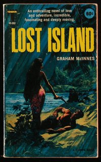 6p1387 LOST ISLAND paperback book 1954 love & adventure, fascinating & deeply moving, ultra rare!