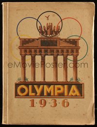 6p0333 OLYMPIA 1936 German softcover book 1936 with art & lots of tipped in photos, ultra rare!