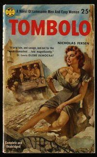 6p1399 TOMBOLO paperback book 1955 a novel of lonesome men & easy women, sexy cover art, ultra rare!