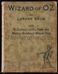 6p0328 WIZARD OF OZ English hardcover book 1939 w/6 color movie images, illustrated by W.W. Denslow!