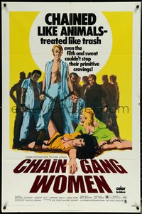 6p0948 CHAIN GANG WOMEN 1sh 1971 Michael Stearns, Robert Lott, Barbara Mills, chained like animals!