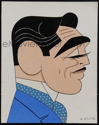 6p0175 CLARK GABLE 11x14 original art 1975 great caricature portrait by Harold Montiel, ultra rare!